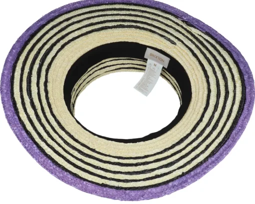 Joanna Light Tan/Black Visor Straw Hat - Brixton