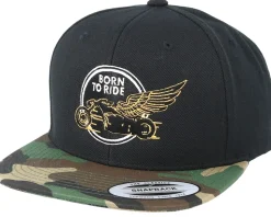 Just fly Away Black/Camo Snapback - Born To Ride