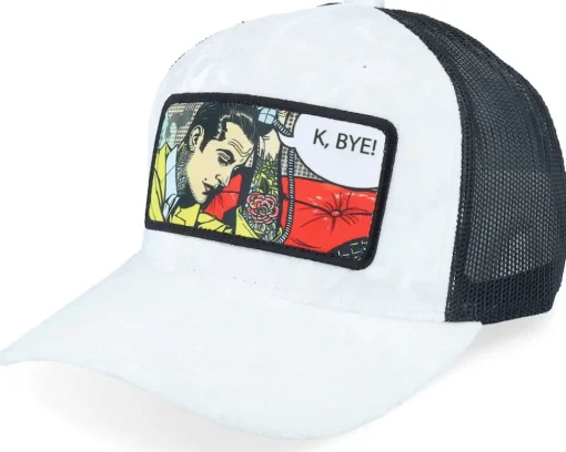 K Bye. Pop Art Velvet Navy A-Frame Trucker - Calza Pennello