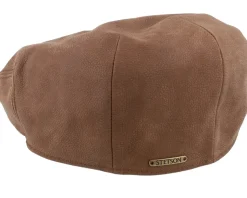 Kent Calf Leather Brown Flat Cap - Stetson