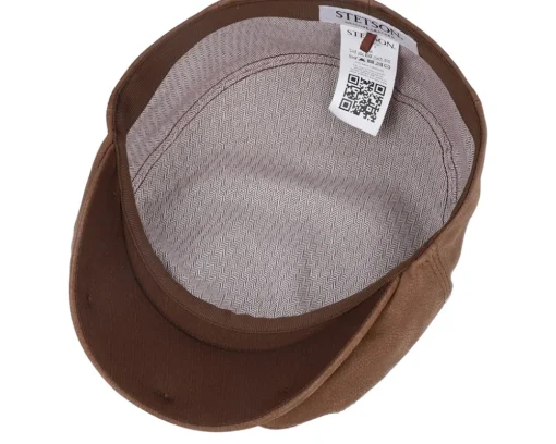 Kent Calf Leather Brown Flat Cap - Stetson