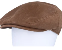 Kent Calf Leather Brown Flat Cap - Stetson