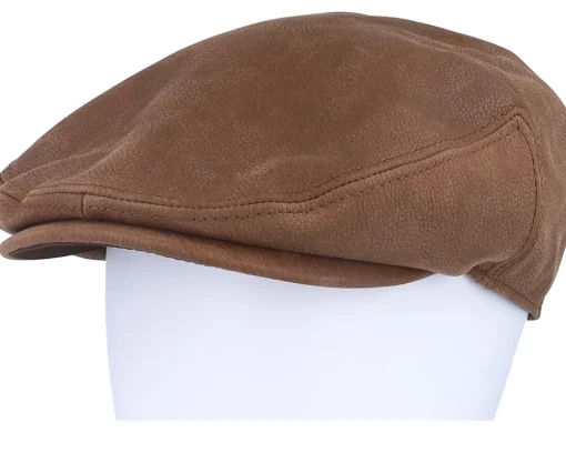 Kent Calf Leather Brown Flat Cap - Stetson