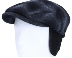 Kent Ef Wool Check Navy Earflap Flat Cap - Stetson