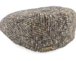 Kent Herringbone Grey Flat Cap - Stetson