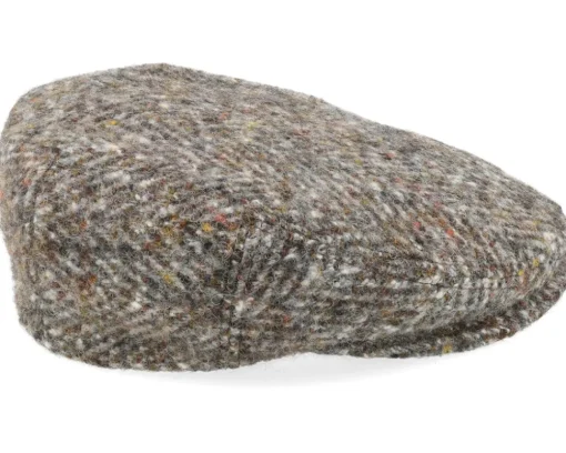 Kent Herringbone Grey Flat Cap - Stetson