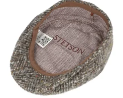 Kent Herringbone Grey Flat Cap - Stetson