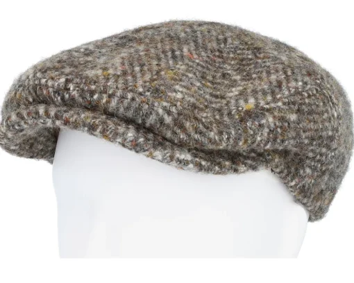 Kent Herringbone Grey Flat Cap - Stetson