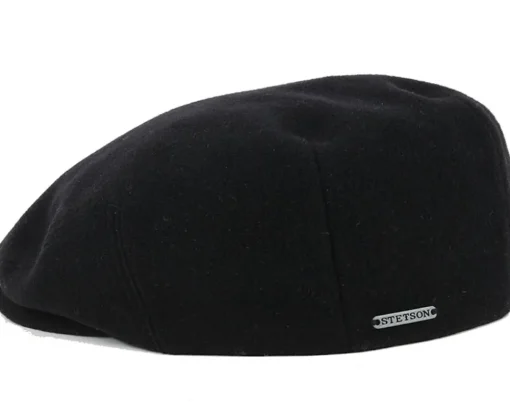Kent Wool EF Black Flat Cap - Stetson