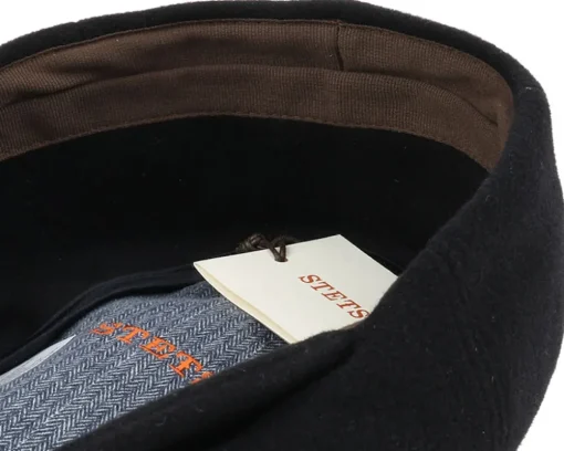 Kent Wool EF Black Flat Cap - Stetson