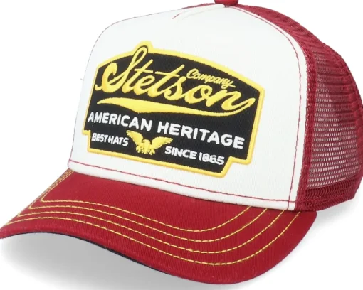 Kids American Heritage White/Maroon Trucker - Stetson