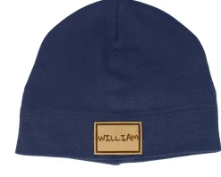 Kids Baby With Engraved Suede Patch Nautical Navy Beanie - Babybugz