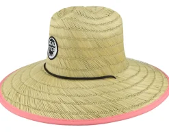 Kids Backyard Meadow Lifeguard Hat Peaches Natural/Pink Straw Hat - Headster