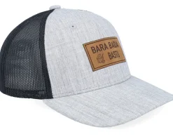 Kids Bara Bada Bastu Engraved Heather Grey/Black Trucker - Kiddo Cap