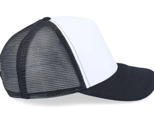 Kids Black/White Vintage Foam Trucker - Beechfield
