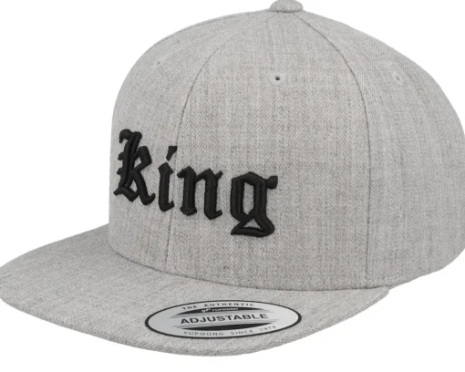 Kids Boss Old English 3d Heather Grey Snapback - Kiddo Cap