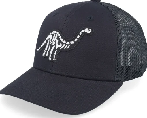 Kids Brachiosaurus Skeleton Patch Brown/Black - Kiddo Cap