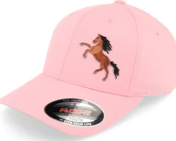 Kids Brown Horse Pink Flexfit - Kiddo Cap