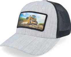 Kids Bulldozer Patch Heather Grey/Black Trucker - Kiddo Cap