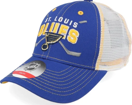 Kids Calgary Flames Lockup Meshback Cap Red/White/Yellow Trucker - Outerstuff