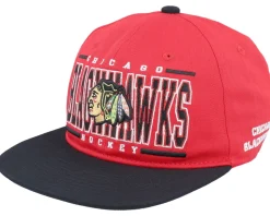 Kids Chicago Blackhawks Logo Flatbrim Cap Red/Black Snapback - Outerstuff