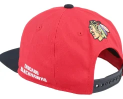 Kids Chicago Blackhawks Logo Flatbrim Cap Red/Black Snapback - Outerstuff
