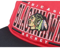 Kids Chicago Blackhawks Logo Flatbrim Cap Red/Black Snapback - Outerstuff