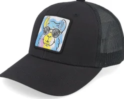 Kids Cool Llama Shades Black Trucker - Kiddo Cap