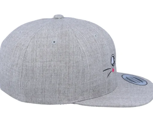 Kids Cute Eyes Heather Grey Snapback - Kiddo Cap