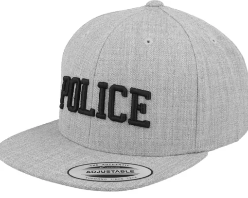Kids 3D Police Heather Grey Snapback - Kiddo Cap