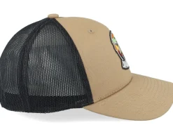 Kids Dino Badge Caramel/Black Trucker - Kiddo Cap