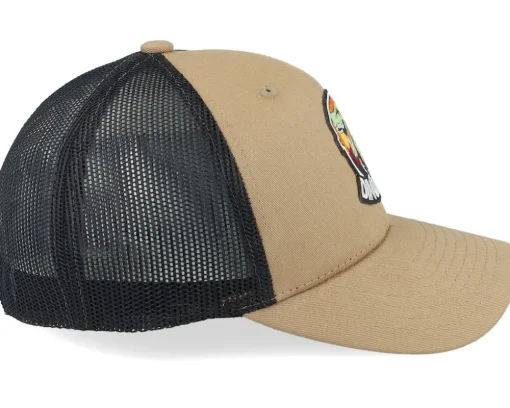 Kids Dino Badge Caramel/Black Trucker - Kiddo Cap