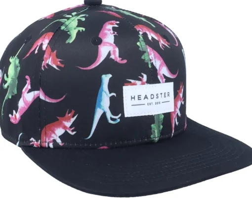 Kids Dino Black Snapback - Headster