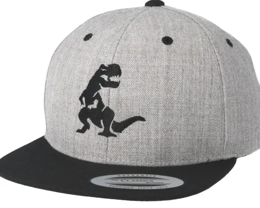 Kids Dino Grey/black Kids Snapback - Kiddo Cap