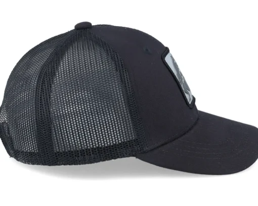 Kids Dino Silver Patch Black Trucker - Kiddo Cap