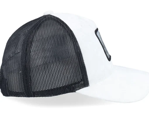 Kids Dino Silver Patch Velvet White/Black A-Frame Trucker - Calza Pennello