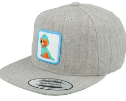 Kids Dog With Dino Costume Heather Grey Snapback - Kiddo Cap