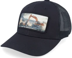 Kids Excavator Patch Black Trucker - Kiddo Cap