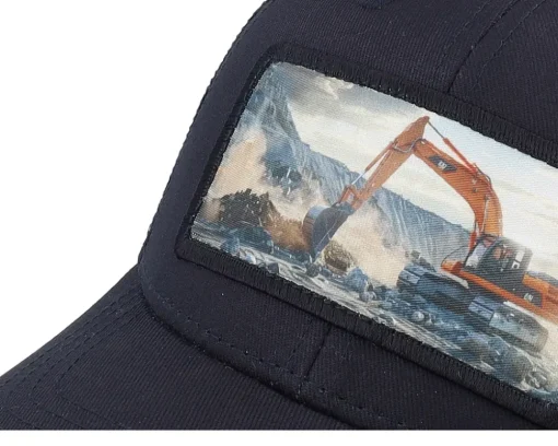 Kids Excavator Patch Black Trucker - Kiddo Cap