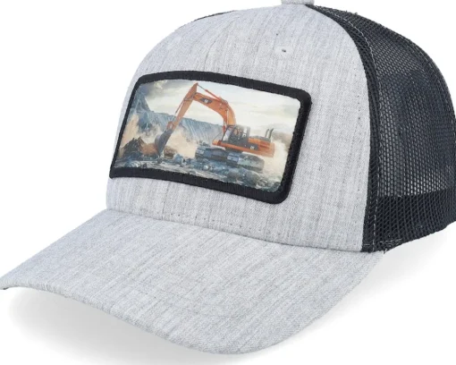 Kids Excavator Patch Black Trucker - Kiddo Cap