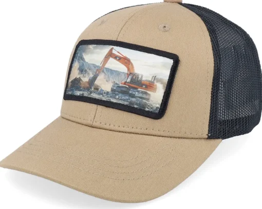 Kids Excavator Patch Black Trucker - Kiddo Cap