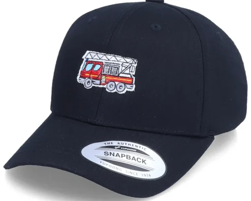 Kids Fire Truck Black Adjustable - Kiddo Cap