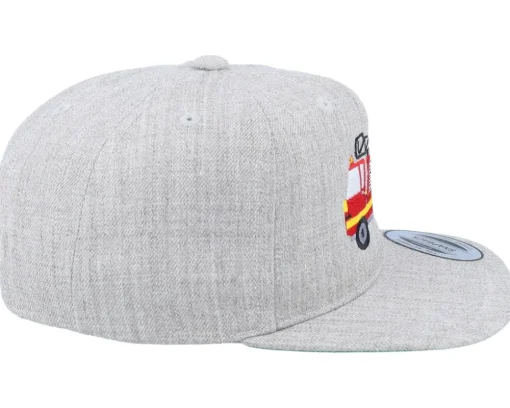 Kids Fire Truck Logo Heather Grey Snapback - Kiddo Cap