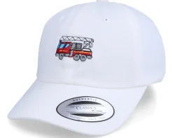 Kids Fire Truck White Dad Cap - Kiddo Cap
