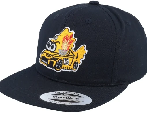 Kids Fish Racing Car Toddler Black Snapback - Kiddo Cap