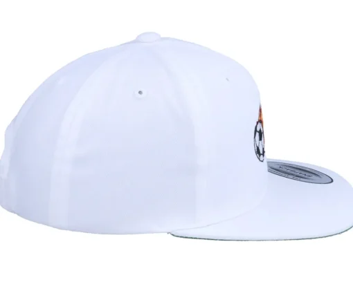 Kids Flaming Football White Snapback - Forza