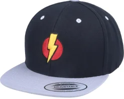 Kids Flash And Thunder 3D Black/Silver Snapback - Kiddo Cap