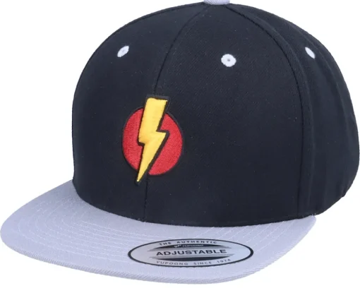 Kids Flash And Thunder 3D Black/Silver Snapback - Kiddo Cap