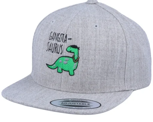 Kids Gangstasaurus Heather Grey Snapback - Kiddo Cap