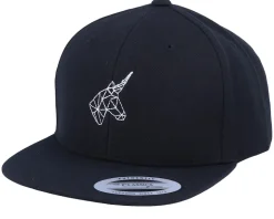Kids Geometric Unicorn Black Snapback - Unicorns